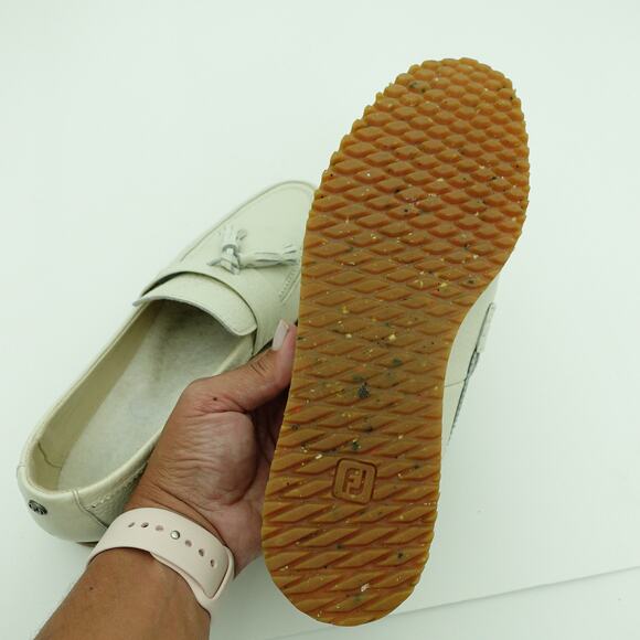 FootJoy Loafer Golf Shoes Size 8 Slip On Bone White - Picture 7 of 8